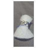 3 stone sterling silver ring wide wave