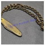 Brass Watch Chain W Mini Pocket Knife