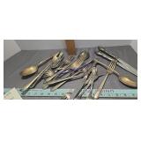 Mixed silver plated flatware