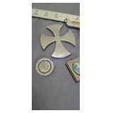 Charms vintage  cross advertising  knife hammer