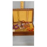 Wooden Jewelry Box, By Centurion, W/ Costume