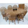 Oak Table and 6 Chairs plus 2 Leaves
