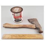 Vintage IH Paint Can & Hatchet