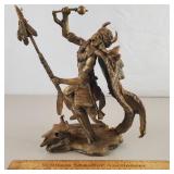 Franklin Mint Pewter Statue Pawnee Shaman Ponter