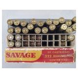.222 Rem 24 Rounds & 9 Spent Casings