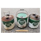 3ct Quaker State Oil & Grease Cans