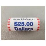 $25 Roll Native American Dollars - Uncirulated