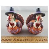 2ct Jim Shore Turkey Figurines 3 & 1/2" H