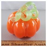 Art Glass Pumpkin 4 & 1/2" H