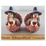 2ct Jim Shore Turkey Figurines 3 & 1/2" H