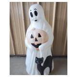 Halloween Blow Mold Ghost Pumpkin Cat 34" H