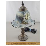 Desk Lamp American Winter Scene 12" H
