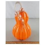 Art Glass Pumpkin 8 & 3/4" H