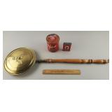 Brass Bed Warmer & Tobacco Tins