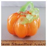 Art Glass Pumpkin 4" H
