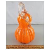 Art Glass Pumpkin 8 & 1/2" H