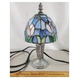 Table Lamp w/ Stained Glass Shade 11" H