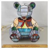 Stained Glass Bear Lamp 10 & 1/2" H