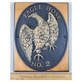 Eagle Hose No 2 Cast Iron Plaque on Wood
