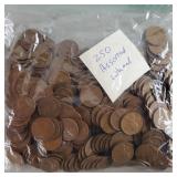 250ct Assorted Wheat Pennies