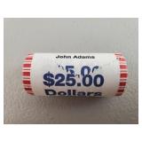 $25 Roll John Adams Dollars - Uncirculated