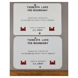 Vintage Tionesta Lake Boundary Signs 6x9"