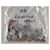 100ct 1943 Steel Pennies