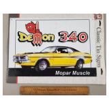 Modern Metal Mopar Demon 340 Sign 11 x 16"