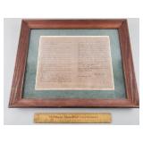 Replica Gettysburg Address Framed