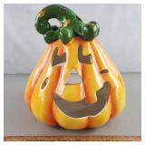 Blue Sky Candle Pumpkin Jack  9 & 1/2" H