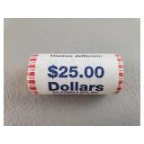$25 Roll Thomas Jefferson Dollars - Uncirculated