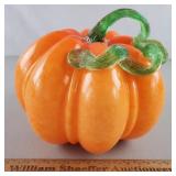 Art Glass Pumpkin 7" H