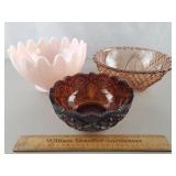 3ct Glass Bowls - Amber Bowl Chipped