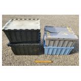 4ct Plastic Totes - 1 Cracked 4ct Plastic Totes - 1 Cracked