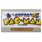 Bally Super Pac-Man Arcade Plexiglass Sign 9 x 23" Bally Super Pac-Man Arcade Plexiglass Sign 9 x 23"