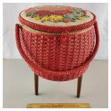 Vintage Sewing Basket 17" H Vintage Sewing Basket 17" H