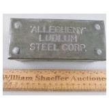 Allegheny Ludlum Steel Tin Box Allegheny Ludlum Steel Tin Box