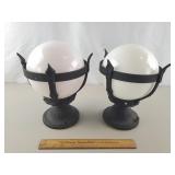 Iron Light Fixtures w/ Globes Iron Light Fixtures w/ Globes