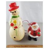 Vintage Hard Plastic Snowman & Santa Vintage Hard Plastic Snowman & Santa