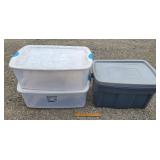 3ct Plastic Totes - 2 Cracked 3ct Plastic Totes - 2 Cracked