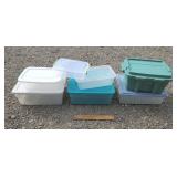 7ct Small Plastic Totes - 3 Cracked 7ct Small Plastic Totes - 3 Cracked