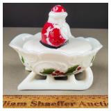 Westmoreland Glass Santa & Sleigh Candy Dish