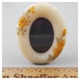 Fenton Burmese Glass Picture Frame HP Signed