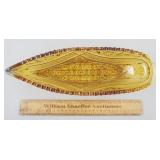 Late 1800s Amber Glass Celery Tray 13 & 1/4" L