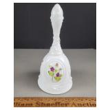 Fenton Glass Bell Violets in the Snow HP Signed