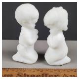 Fenton Glass Praying Angels Boy & Girl 4" H