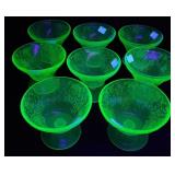 Green Depression Glass Cups Uranium
