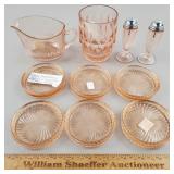 Pink Depression Glass Lot - Couple Small Chips