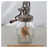 Dazey No 40 Butter Churn - Glass is Cracked 14" H