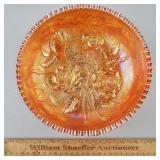 Imperial Lustre Rose Carnival Glass Footed Bowl